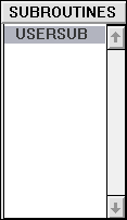 Subroutines list view