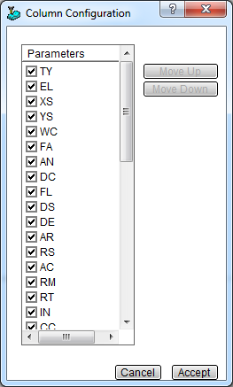 [Column Configuration]