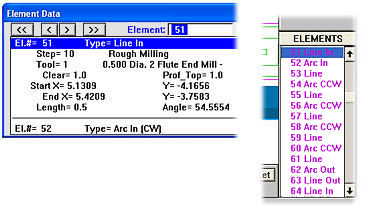 Elements are now identified as lead-in and lead-out in list view and Element Data.