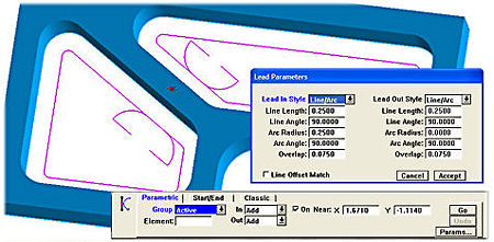 Parametric method used to change start location and add overlap.