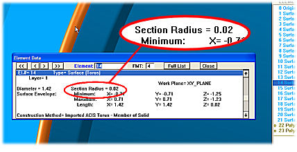 Analytic Surfaces Diameter/Radius Display.