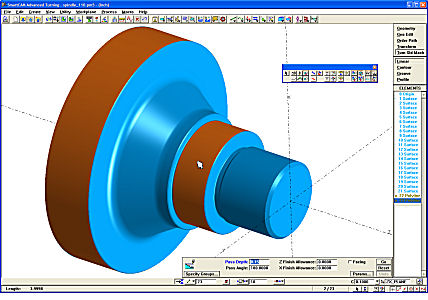 Group arrow used to preselect surrounding surfaces in preparation for adjacent surface picking.