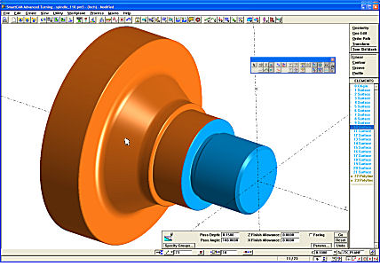 Adjacent Surface pick used to select a surface between the preselected faces.  All surfaces up to the surrounding surfaces are selected with a single click.