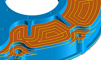 SmartCAM Planar Roughing switching between Spiral and Profiling toolpath in a single process