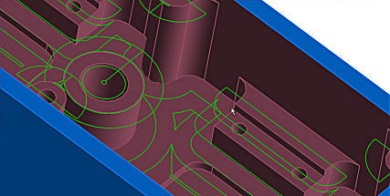 Using SmartCAM's Invert Spiral Direction, shelves and islands are now cut starting with the tool off the face, cutting outside-in.