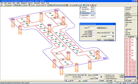 Wireframe Hole elements can be converted to Hole Features using Property Change - Hole Features