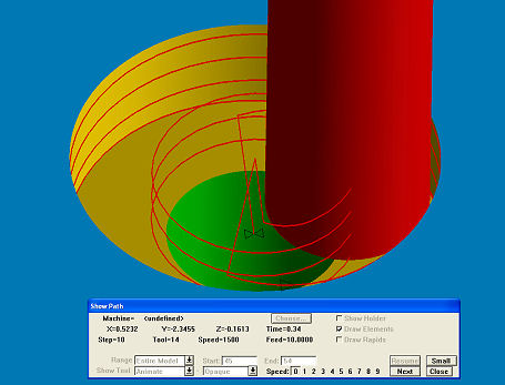 Counterbore feature milled with offset property helix using lead in/out