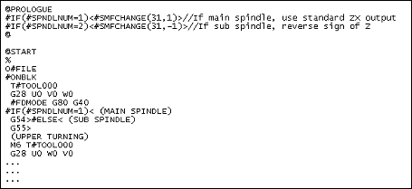 New SMF change function used to conditionally change axis sign in new prologue section