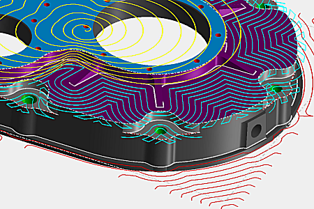 User-defined Cutting Regions Machined with Part Offset and Morph Pattern Roughing Toolpath in SmartCAM V19.0