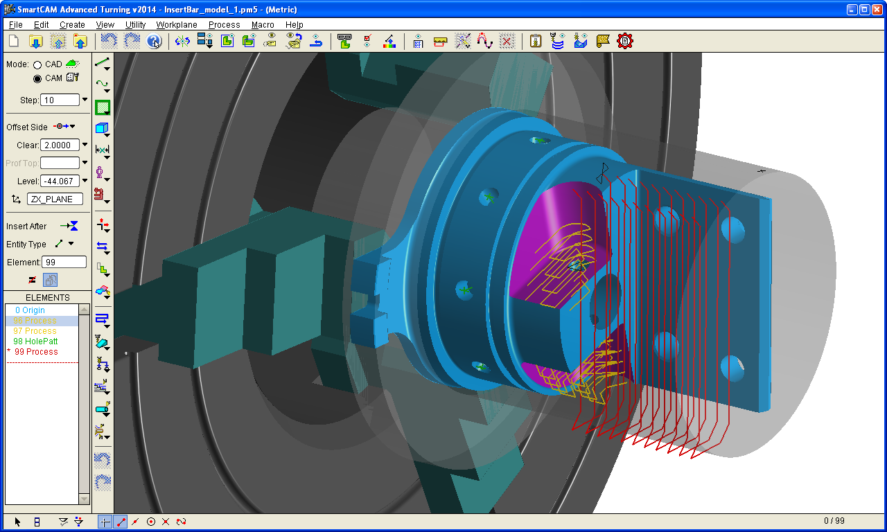 Optional Vertical Insert Bar with Control Panel Side set to Left