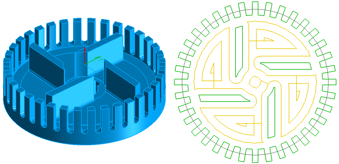 We applied the Actual Rest Mill calculation to the pocketing toolpath for this component.