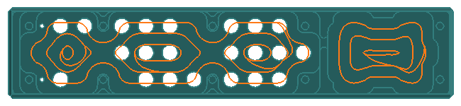 A Solid Model Part Offset Pocketing Process that benefits from toolpath and connection Smoothing.