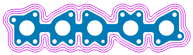 A multi-pass Profile Process with Smoothed roughing passes.