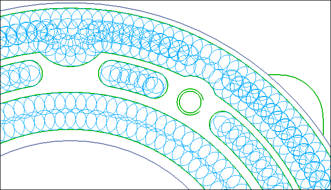 Group Pocket Process Islands with ShowPath nibble mode toolpath simulation