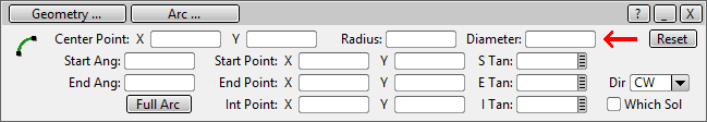 Arc Panel Diameter Input